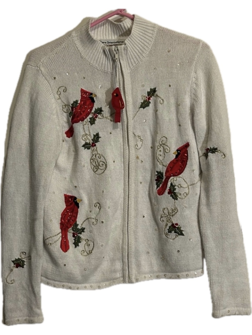 Vintage Tiara Red Cardinal Christmas Xmas Sweater (no tag, but size Medium)